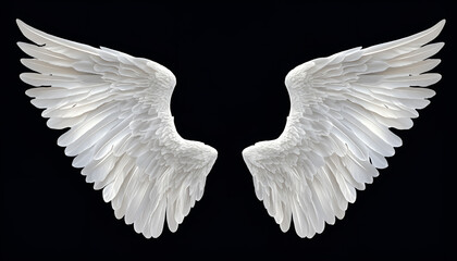 angel wings isolated on black background