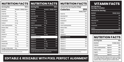 Nutrition facts, Nutrition facts Label, Vitamin facts template, Nutrition facts template