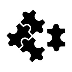 Fototapeta premium Vector puzzle icon. Teamwork symbol, illustration.