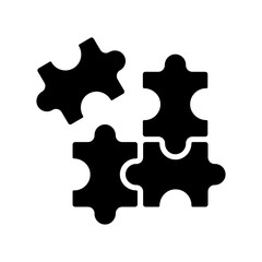 Vector puzzle icon. Teamwork symbol, illustration.