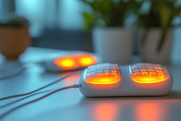 A close-up shot of a computer mouse sitting on a desk, ready for use
