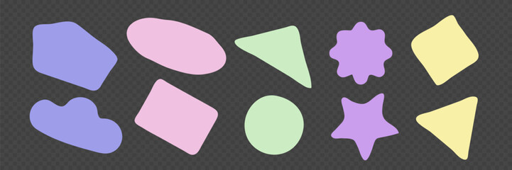 Abstract decorative shapes. Bubble boxes for fun, organic blobs, deform frames