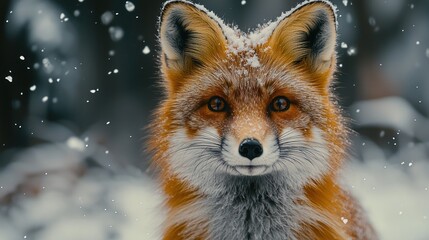 Fototapeta premium Red Fox in Winter Wonderland