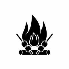 creative details Bonfire with Marshmallows on Sticks Icon vector illustration