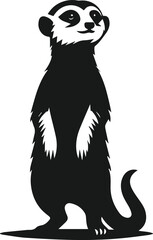 vector illustration of a cartoon meerkat