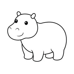 Fototapeta premium charming-baby-hippo-on-white-background-.eps