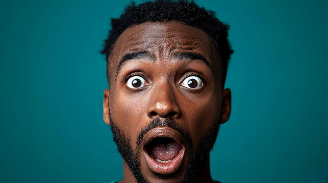 Astonishment: A Close-up Portrait of a Man's Shocked Face
