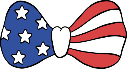 Star And Strip 4th of July Bow America