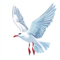 Obraz premium Beautiful Seagull in Flight Over Ocean Waves with Clear Blue Sky and Graceful Wingspan Capturing Freedom and Nature’s Beauty