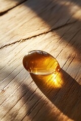 Tocopherol: A single drop of vitamin E oil glistening on a smooth surface, showcasing its rich, nourishing essence.