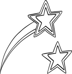 Obraz premium Star Fireworks Freedom Day 4th of July Celebration Outline