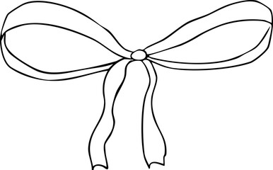 Cherry with Bow coquette sketchy doodle drawing. Trendy aesthetic y2k girly charming cherries with ribbon