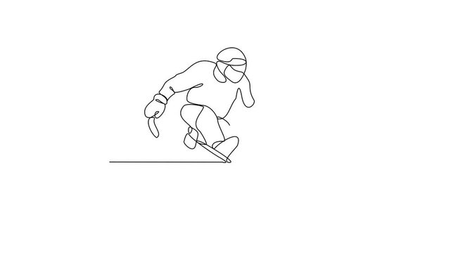 Animated self drawing of Para Ice Hockey sports video design illustration. Para Taekwondo sport design in simple linear continuous style video concept. Sports themes design for your asset design.