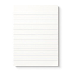 Obraz premium Lined paper sheets, ruled notebook pages, blank writing paper, isolated transparent background