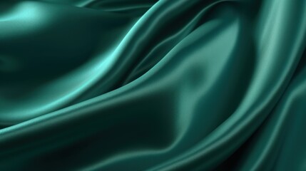 Obraz premium Teal Silk Drape: Abstract Texture Photography