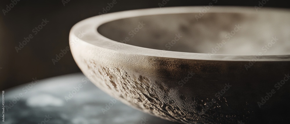 Poster a close-up view of a bowl sitting on a table, suitable for use in food or product photography