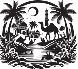 Desert Camel Caravan SVG Vector Bundle