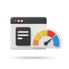 Website Speed and Performance Optimization 3D Dashboard Icon