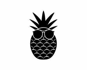 Obraz premium creative details Pineapple Wearing Sunglasses Icon vector illustration