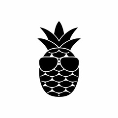 Obraz premium creative details Pineapple Wearing Sunglasses Icon vector illustration