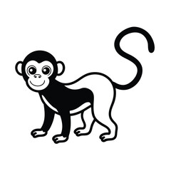 Obraz premium Happy Funny Monkey Cartoon Clipart Vector Art Illustration for Kids 