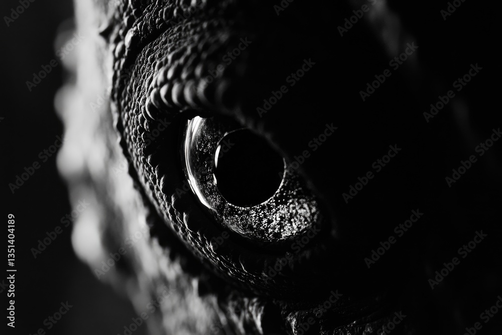 Poster a high-contrast, monochromatic image of a single eye, ideal for use in editorials, news articles or 