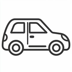 Fototapeta premium Simple Line Art Illustration of a Compact Car with Clean Design and Minimalist Style for Modern Graphics and Advertising