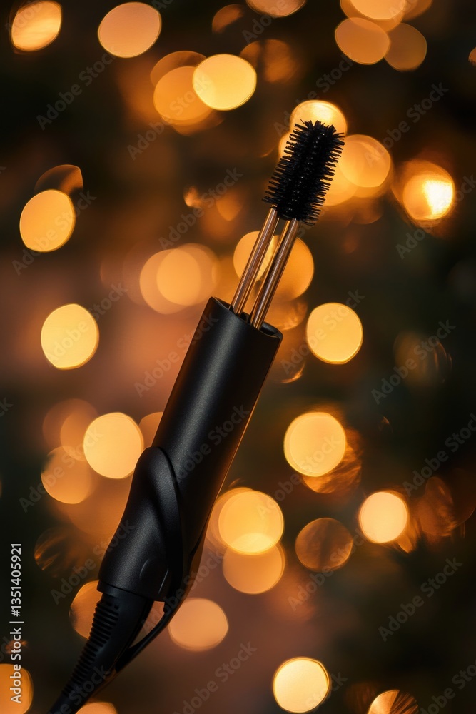 Poster A detailed view of a microphone with a blurred background