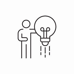 Person idea lightbulb innovation icon vector sign