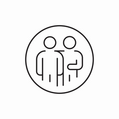 Team meeting group discussion icon vector sign