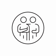 Team meeting group discussion icon vector sign