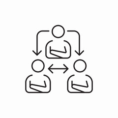 Organizational structure hierarchy team icon vector sign
