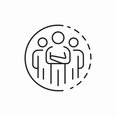 Team meeting group discussion icon vector sign