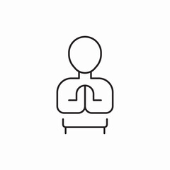 Person meditation wellness balance icon vector sign