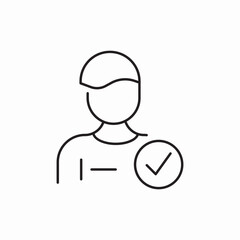User verification profile check icon vector sign
