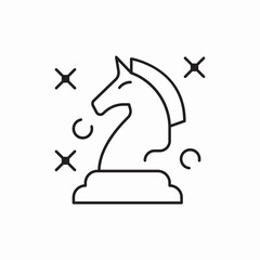 Strategy chess knight plan icon vector sign