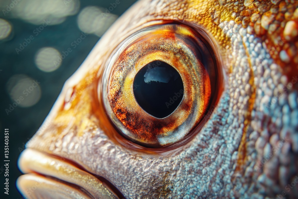 Poster a close-up look at a fish's eye, highlighting its unique features