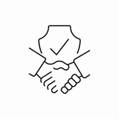 Handshake deal agreement contract icon vector sign