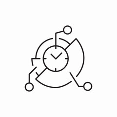 Time management deadline clock icon vector sign
