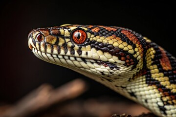 Fototapeta premium Colorful Close-Up of a Snake in a Natural Habitat Generative AI
