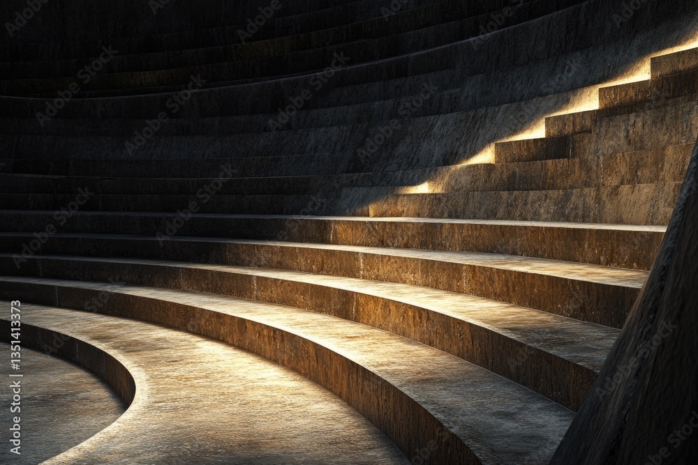 Poster A staircase with multiple steps leading up to the entrance of a building