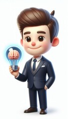 Innovative ideas presentation creative office 3d character design modern workplace dynamic concept