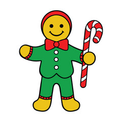 outline vector of a gingerbread man