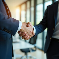 businessmen handshake after a good deal.
