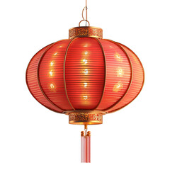 China lantern isolated on transparent background