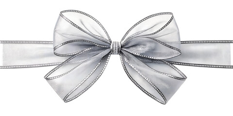 silver bow isolated on white