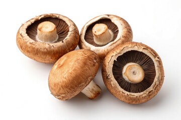 Mushrooms Displayed on a Clean White Background Generative AI