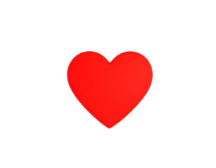 Red heart love symbol on a transparent background.