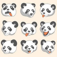 Fototapeta premium Panda head cute 