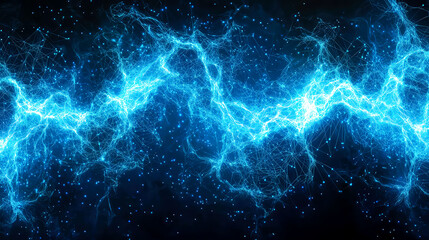Fototapeta premium Abstract Blue Cosmic Energy: Digital Universe, Network Connections, and High-Tech Science Background